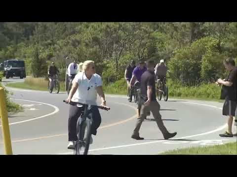 Joe Biden and son Hunter go for a bike ride in Rehoboth Beach