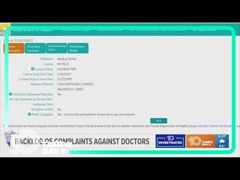 10 Investigates: Backlog of complaints found against FL doctors