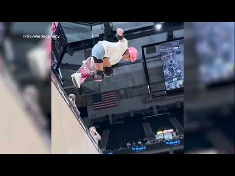 13-year-old becomes first girl to complete a 720 in skateboarding – a trick Tony Hawk invented