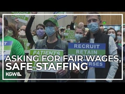Providence health care workers hold rally in Day 2 of Oregon strike