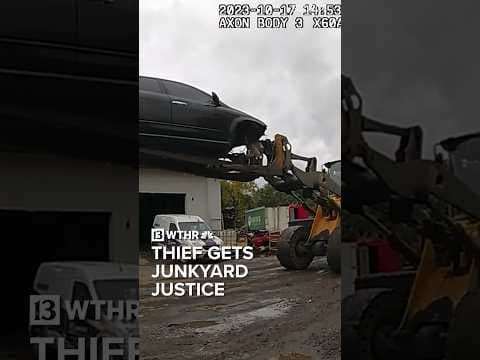 Car parts thief gets some junkyard justice before arrest