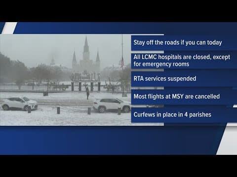 Latest details on snow and ice across Southeast Louisiana