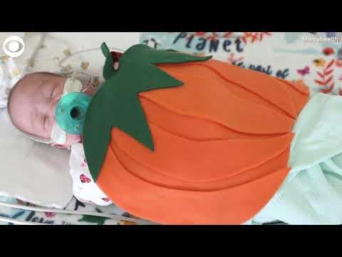 Babies in the NICU dressed in costumes for Halloween