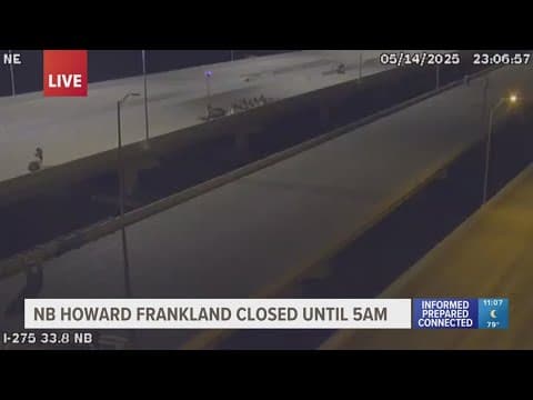 Traffic alert: Northbound Howard Frankland closing Wednesday night