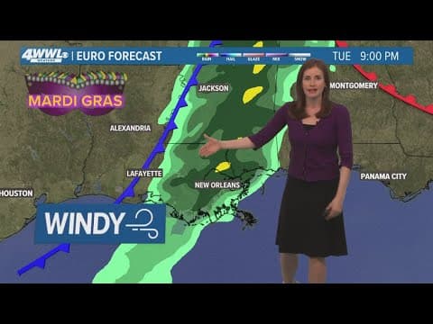 New Orleans 10pm Weather: Sunny Sunday and possible showers Mardi Gras