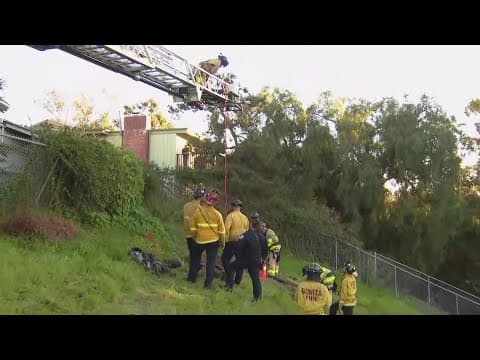 Firefighters rescuing dog trapped in 60 foot hole in Chula Vista