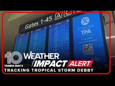 Outer bands of Tropical Storm Debby cause delays, cancellations at Tampa International Airport
