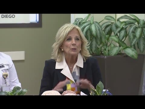 First Lady Jill Biden arrives in San Diego for visit highlighting cancer, military initiatives