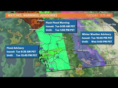 Tornado Warning expires as San Diego storm continues