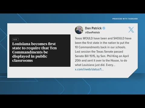 Lt. Gov. Dan Patrick responds to Louisiana putting 10 Commandments in classrooms