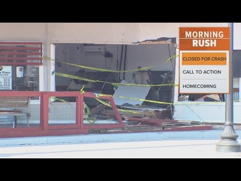 Business closes after car slams into its building
