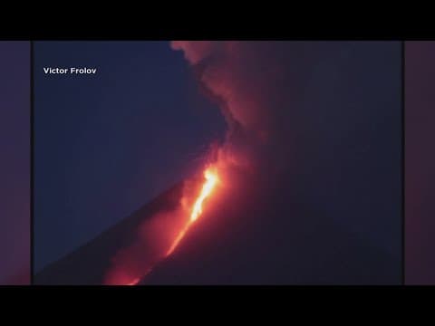 One of Eurasia's tallest volcanoes erupts