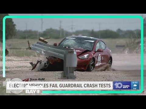 NTSB calls for changes after electric vehicles fail guardrail tests