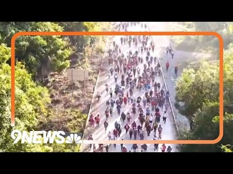 Migrant caravan walking through Mexico heads to U.S. Border