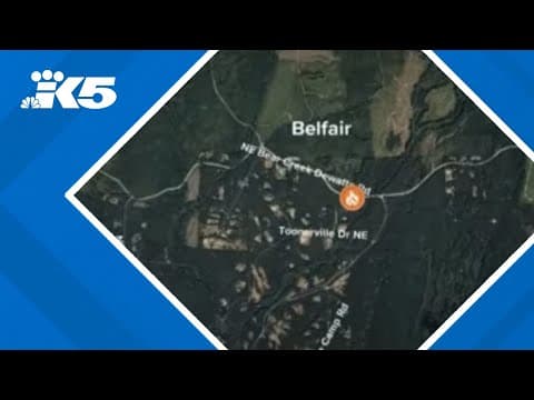 Wildfire threatens homes near Belfair