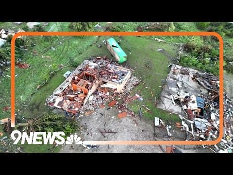 Drone footage shows storm damage in Oklahoma