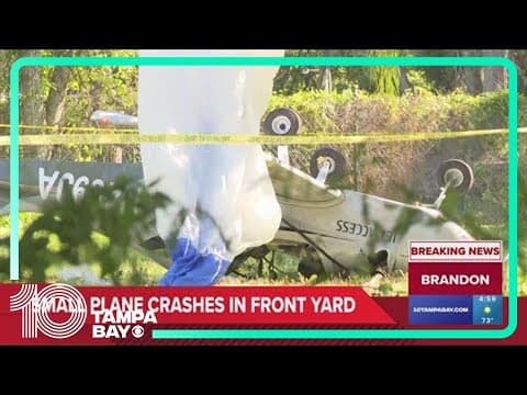 Small plane crashes with 2 people on board in Hillsborough County