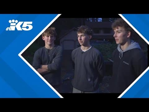 Woodinville teens help elderly neighbors clear their property after bomb cyclone damage