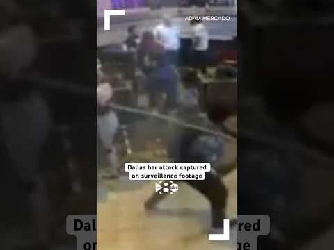 Dallas, Texas bar attack with stick captured on surveillance footage
