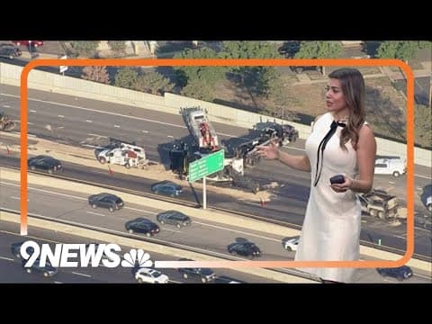 4 lanes of SB I-25 blocked due to construction equipment mishap