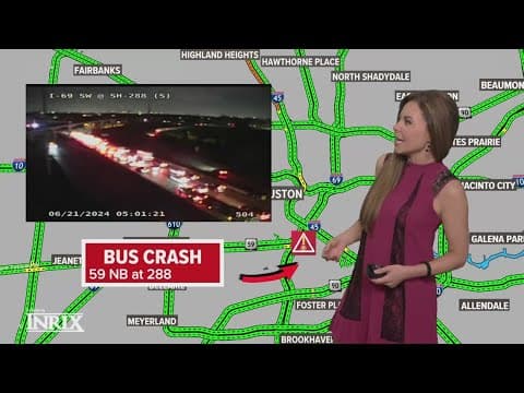 METRO Houston bus ends up on retainer wall during crash