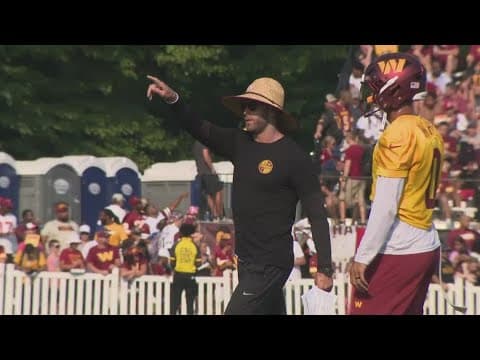 Washington legends meet with Commanders players at practice