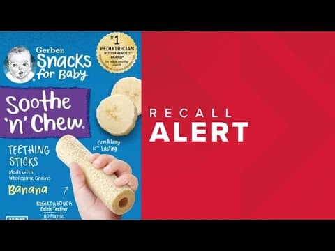 Baby teething sticks recalled due to choking hazard
