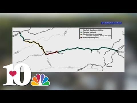 Norfolk Southern expects railroad tracks going through Asheville to be out for at least 3 months