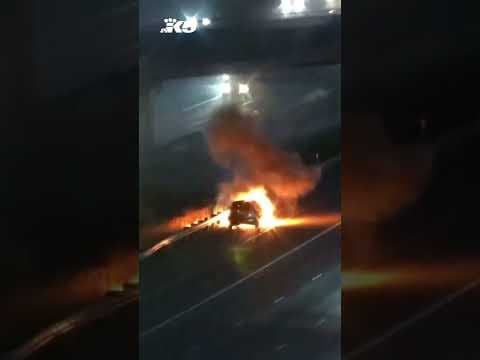 Car explodes on I-405 in Lynnwood