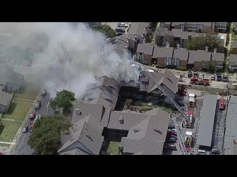 Crews responding to a fire at a northwest Dallas apartment complex