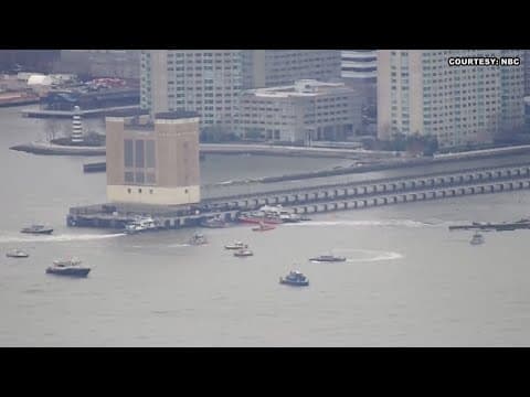 WATCH: Helicopter crashes in the Hudson River off Manhattan, authorities say