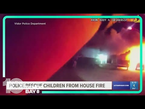 2 police officers hailed as heroes for rescuing children from burning home in Texas