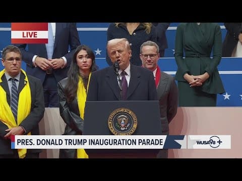 President Donald Trump speaks to supporters at Capital One Arena