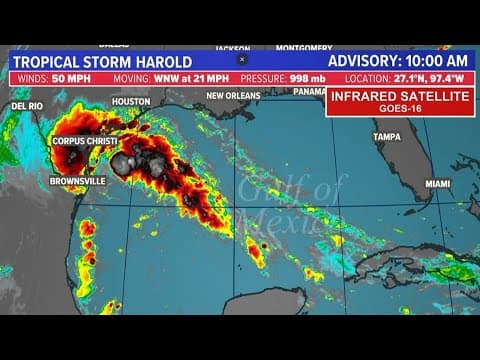 Tropical Storm Harold makes landfall: Path and live radar