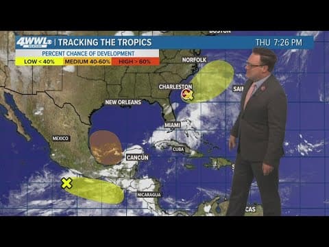 Thursday 10 PM Tropical update: Invest 90 low chance of development, potential for next week