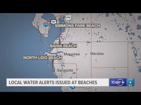 Health officials urging beachgoers to stay out of water at 3 beaches across Tampa Bay area