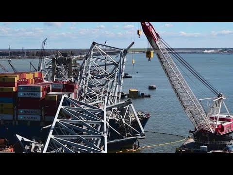 Crews on track to open a 3rd and deeper channel near Baltimore's Key Bridge by April