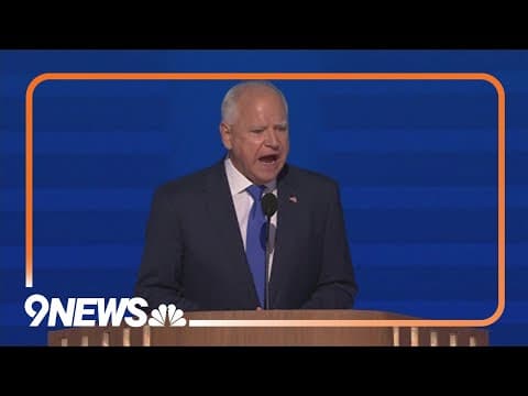 Tim Walz delivers emotional speech at DNC