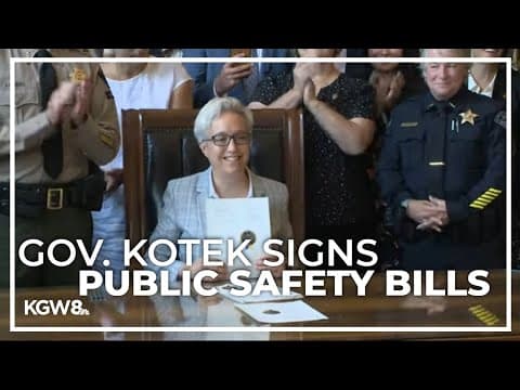 Kotek holds signing ceremony for controversial bills around guns, drugs and Oregon's police training