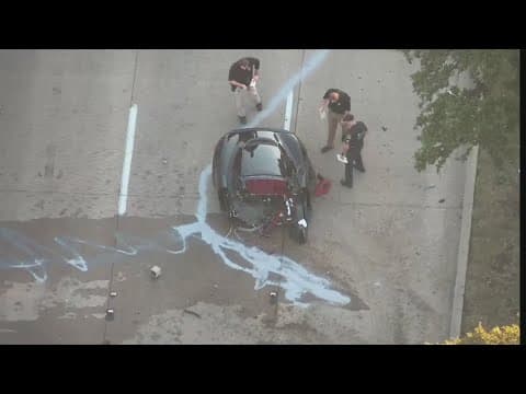 McLaren splits in half after crash in Dallas