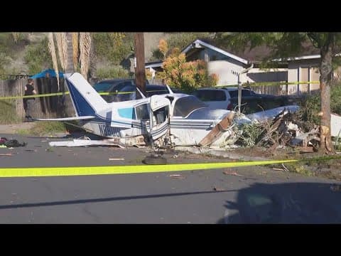 Pilot injured after small plane crashes in El Cajon neighborhood