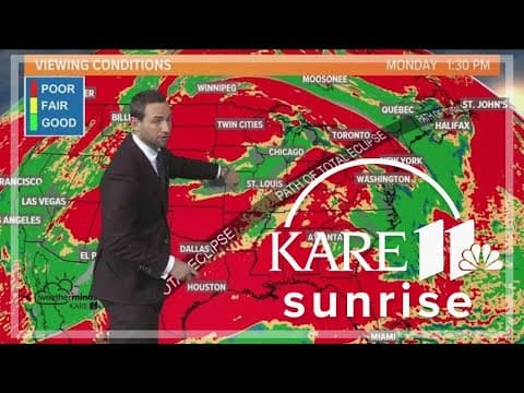 Where is the path of totality for the solar eclipse?