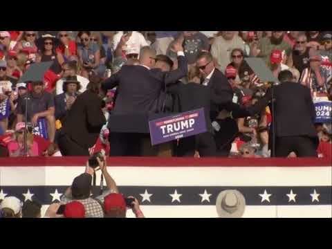 Donald Trump rushed off stage at rally after gunshots fired