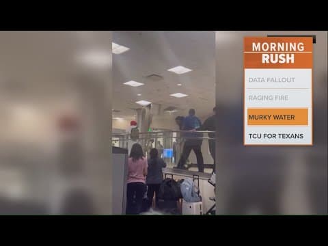 Brown water gushes out of ceiling at Atlanta Airport