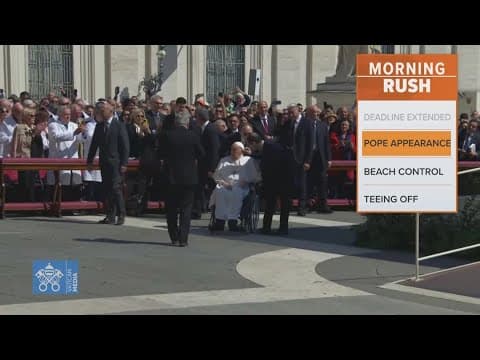 Pope Francis makes first public appearance since hospitalization