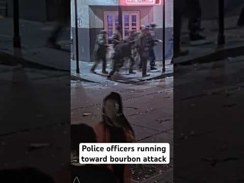 Raw video: Police officers running toward Bourbon St. attack #bourbonstreetattack #news