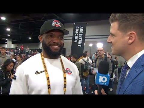 Former Buckeye Maurice Clarett speaks at CFP National Championship Media Day in Atlanta