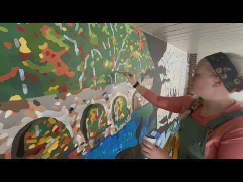 UTK student whose art graced 'The Rock' finishes her third mural at Roane State