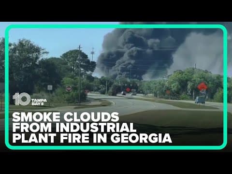 Fire at Pinova Industrial Plant in Georgia sends dark smoke clouds into the sky