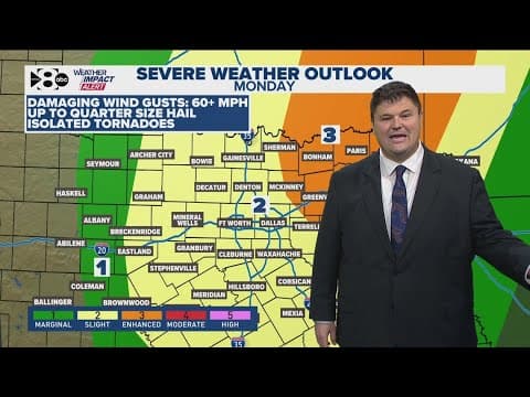 DFW Weather: Potential for severe storms late Monday morning